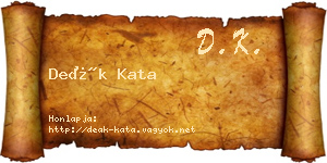 Deák Kata névjegykártya